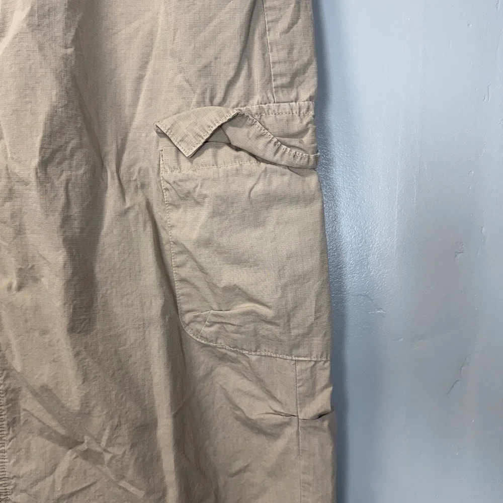 Zara Tan Ripstop Cargo Maxi Skirt Womens XXL Utility Gorpcore‎ Long Khaki Skirt